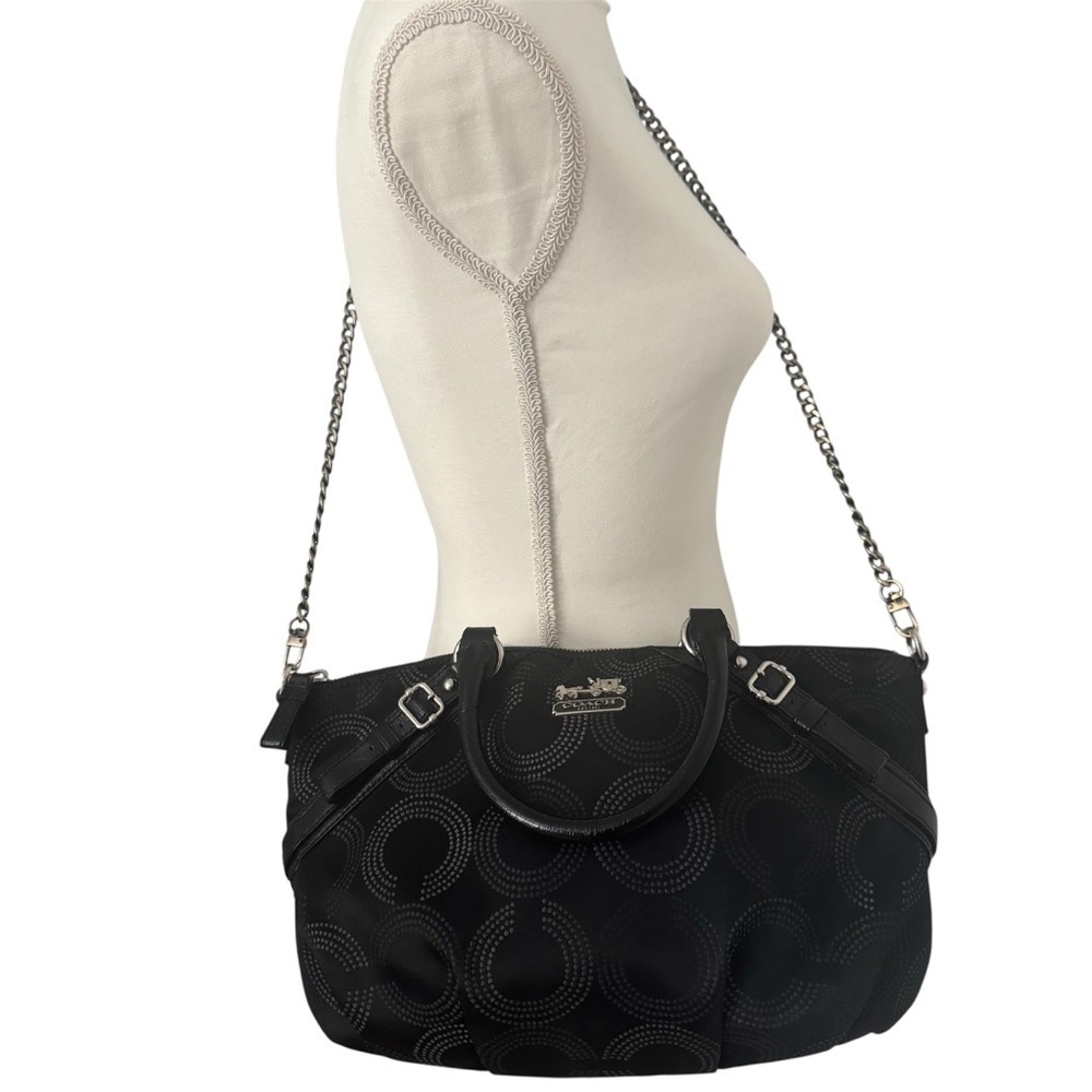 Coach Black Madison Satchel with Unbranded Chain Detail | Good Used Condition - Picture 3 of 14